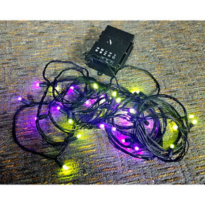 Bethlehem Lights Battery Operated LED 35 Lights Strand Halloween Purple & Green